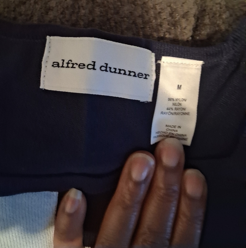 Alfred Dunner Navy and White Top - Picture 3 of 4